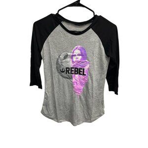 Star Wars Rebel NWT Womens Black and Grey Raglan Shirt SZ XL
